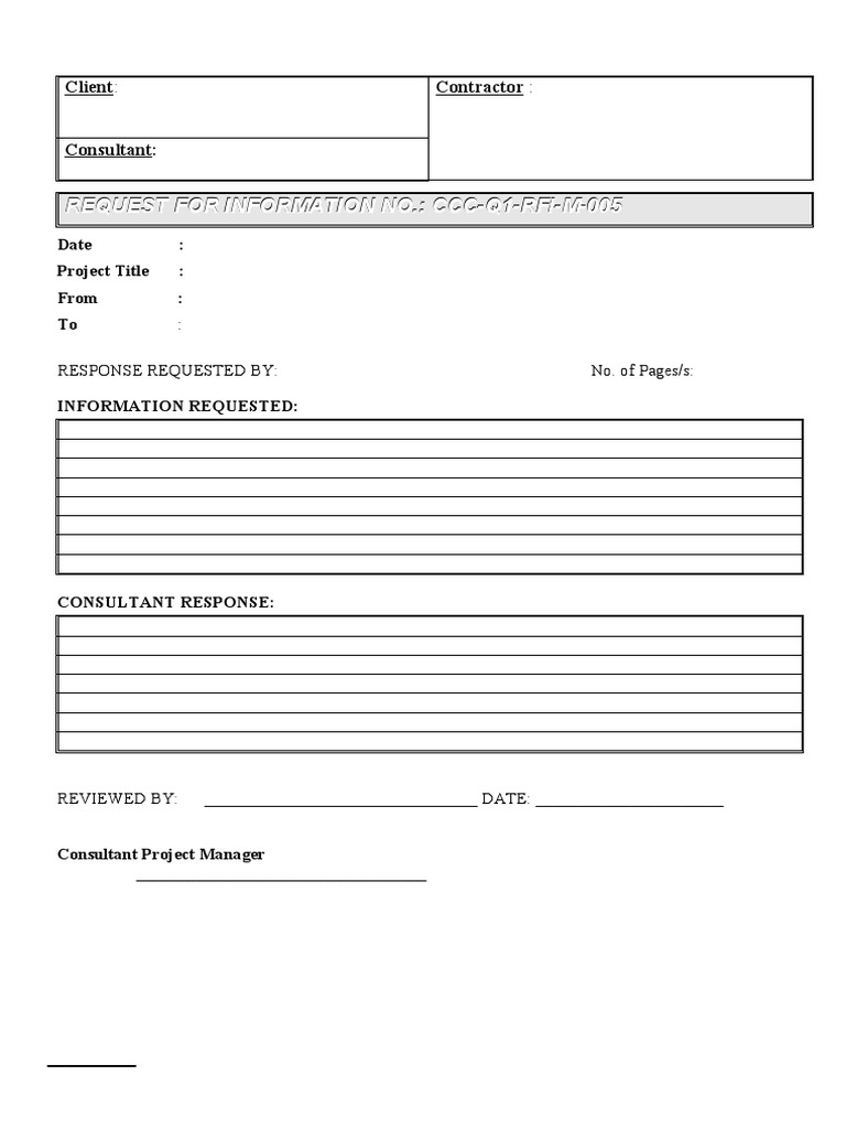 Rfi Sample | PDF