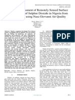 Regional Assessment of Remotely Sensed Surface Concentration of Sulphur Dioxide in Nigeria From 2003 To 2019 Using Nasa Giovanni Air Quality