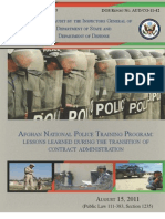 Audit of The Afghan National Police