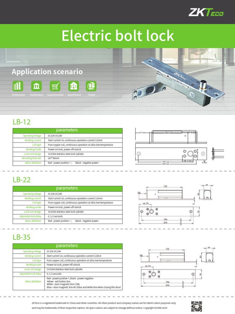 Fisa_tehnica_Bolt_electromagnetic_ZKTeco_ACC-ECO-LB35 | PDF