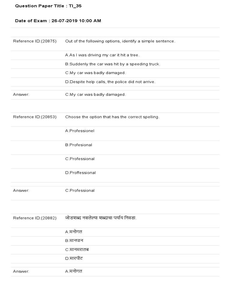 Comprehensive Exam Question Paper Analysis | PDF | Syntax | Grammar