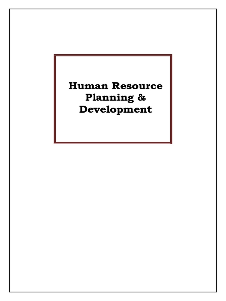 Human Resource Planning PDF Human Resources Performance Management