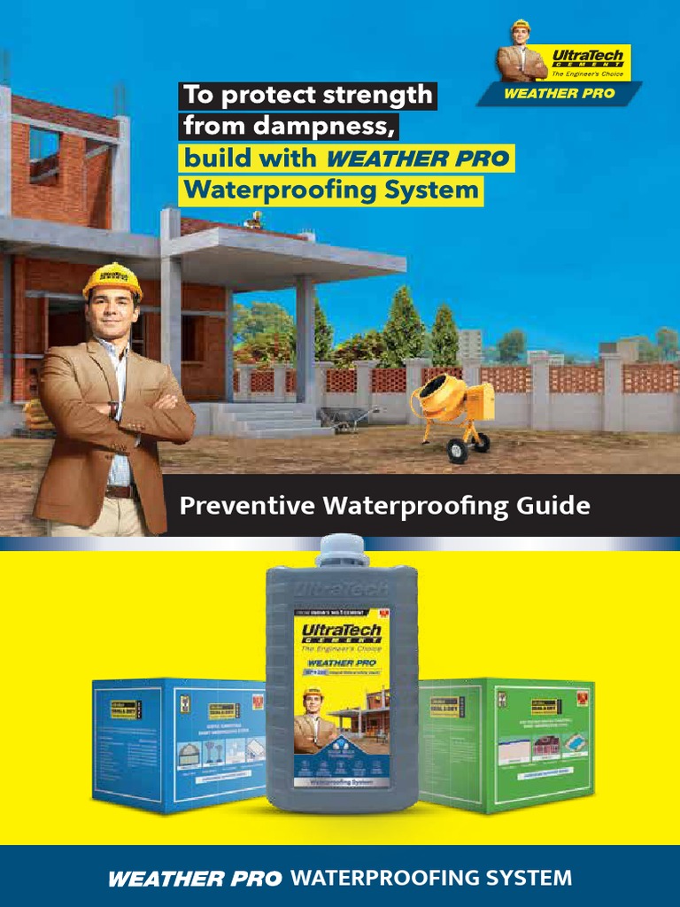 UltraTech Weather Pro Waterproofing Guide | PDF | Concrete | Plaster
