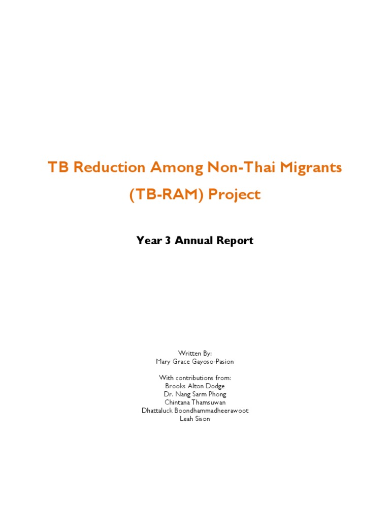 TB Reduction Report for Migrants in Thailand | PDF | Tuberculosis ...