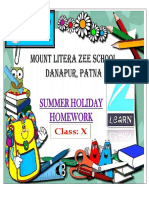 Holiday Homework Class X