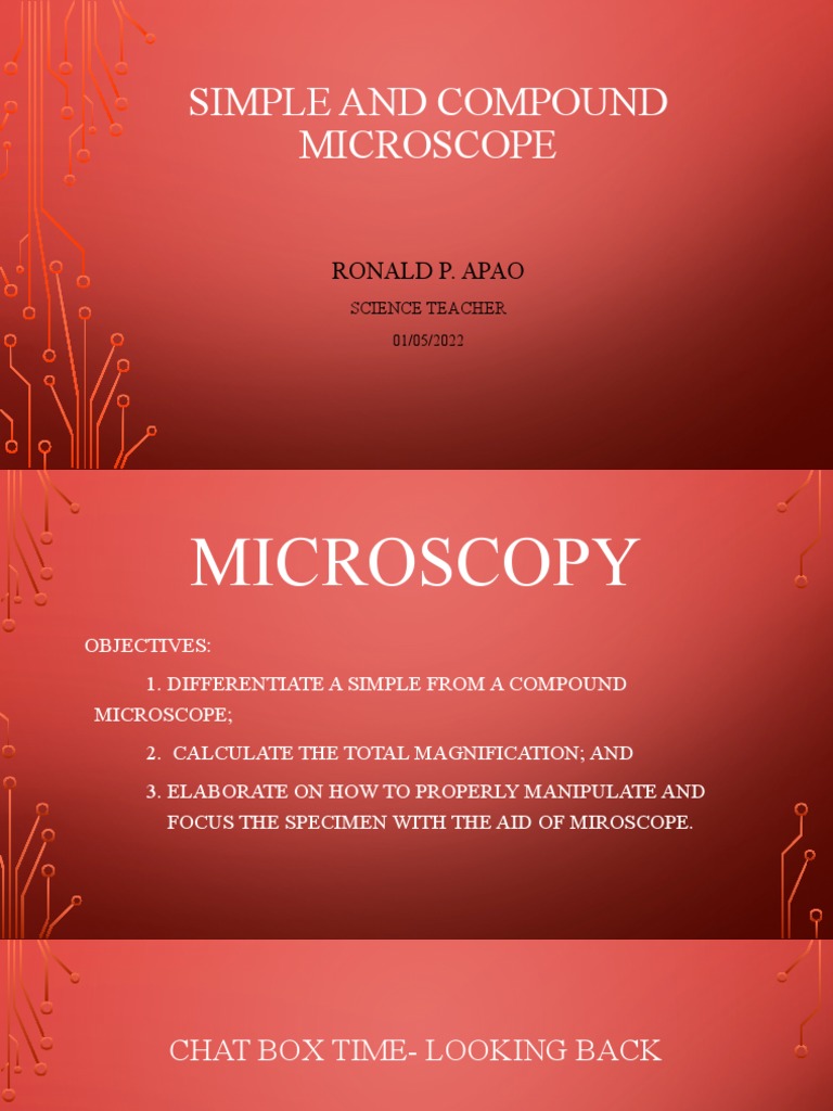 Simple vs Compound Microscope Guide | PDF | Science & Mathematics ...