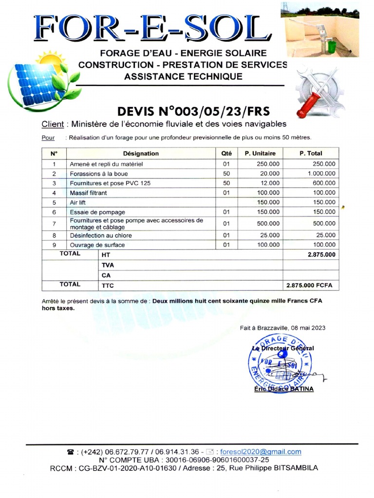 Devis Forage | PDF