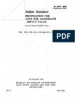 Indian Standard: Specification FOR Apparatus For Aggregate Impact Value (