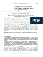 Boundary Layer Thickness Effects of The Hydrodynamic Instability Along An Impedance Wall