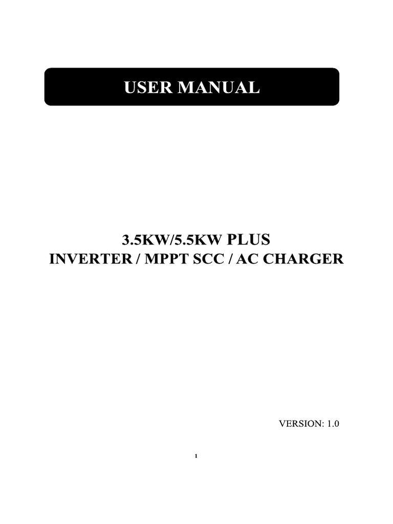 5KW/3.5KW Inverter User Manual | PDF | Battery Charger | Power Inverter