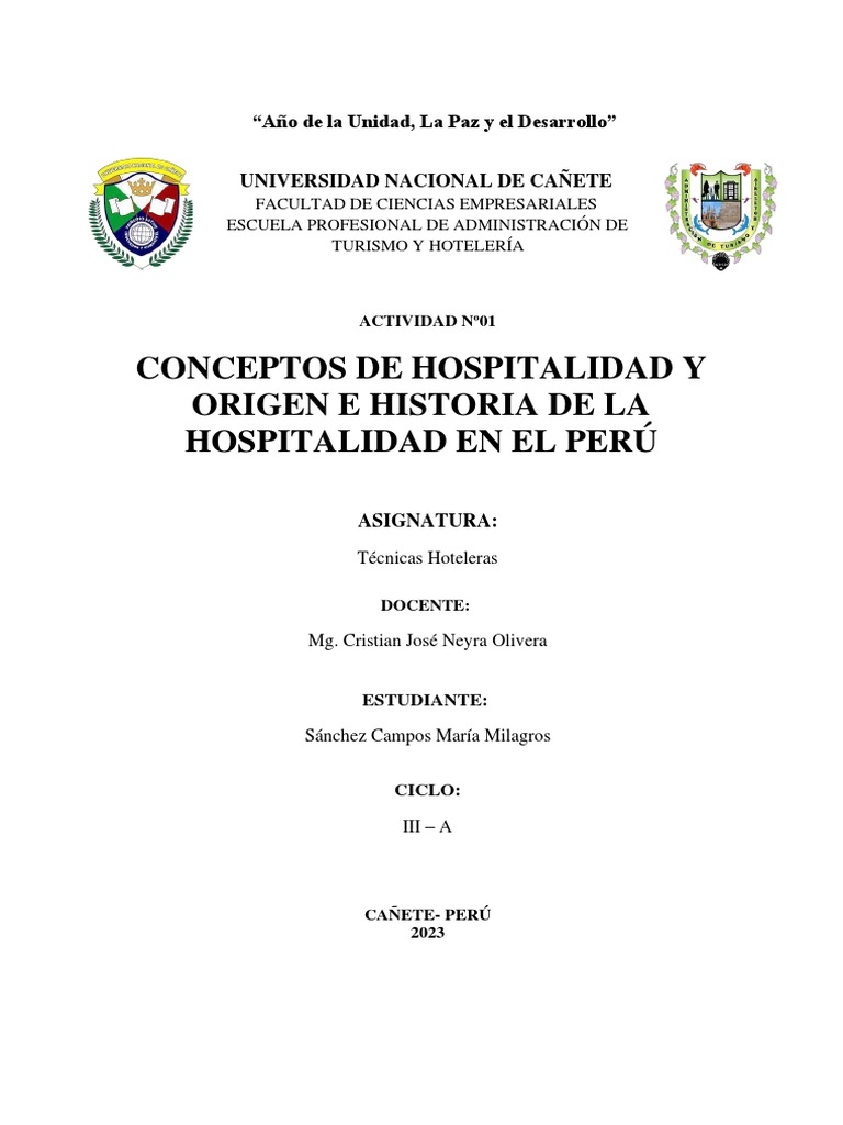 Hospitalidad y Hoteleria en El Peru | PDF | Perú | Turismo