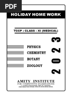 TCCP Holiday Homework CLass XI Medical