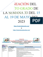 Planeación4toGradoSemana33Ciclo22 23MEX