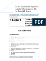 Test Bank For Experiential Approach To Organization Development 8th Edition by Donald R Brown