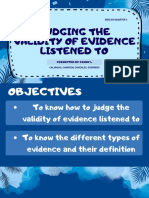 Judging The Validity of Evidence