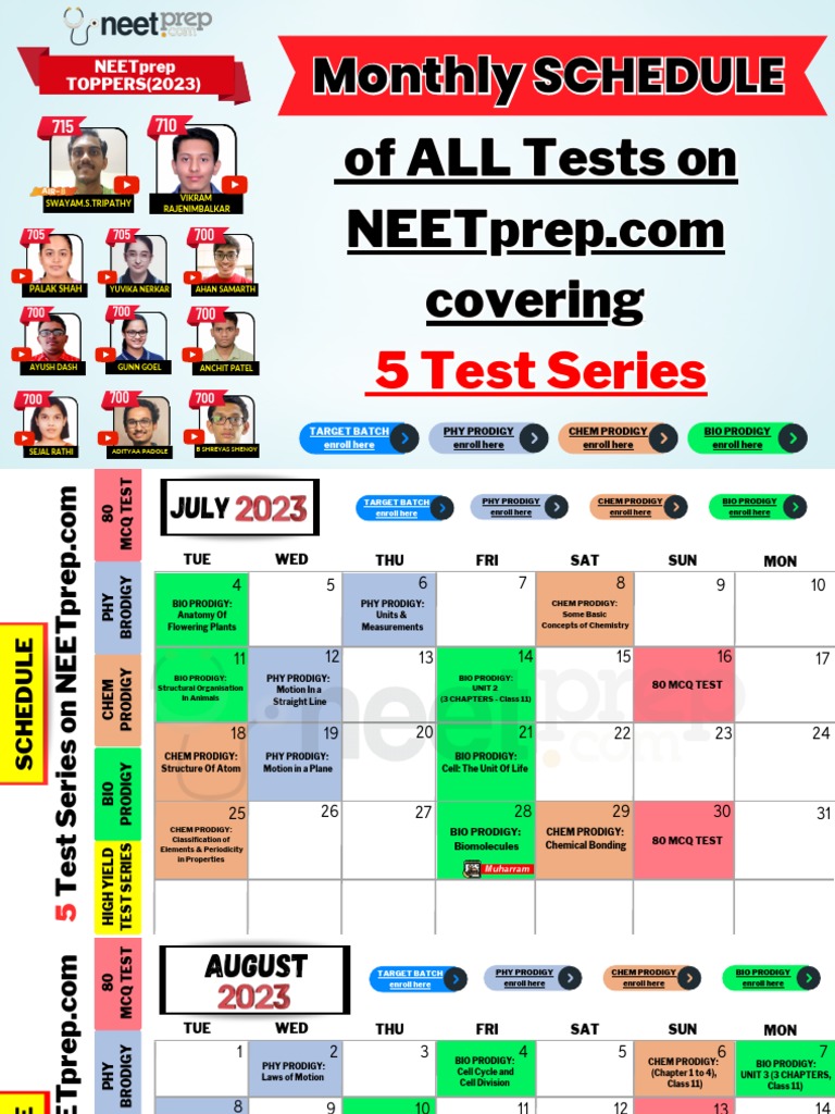 Complete Test Series Schedule PDF Applied And Interdisciplinary Physics Physics