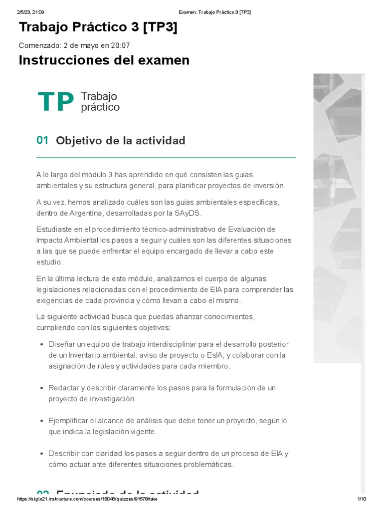 Examen - Trabajo Práctico 3 (TP3) 96.67 | PDF | Evaluación de impacto ...