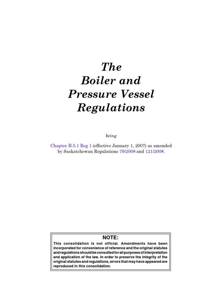 boiler_pressure_vessel_regulations PDF Boiler Pipe (Fluid Conveyance)