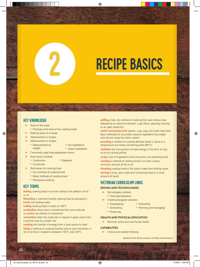 Chapter 2 Recipe Basics PDF Teaspoon Cooking