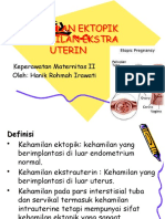 Kehamilan Ektopik /kehamilan Ekstra Uterin: Keperawatan Maternitas II Oleh: Hanik Rohmah Irawati