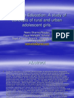 Family Life Education: A Study of Concepts of Rural and Urban Adolescent Girls