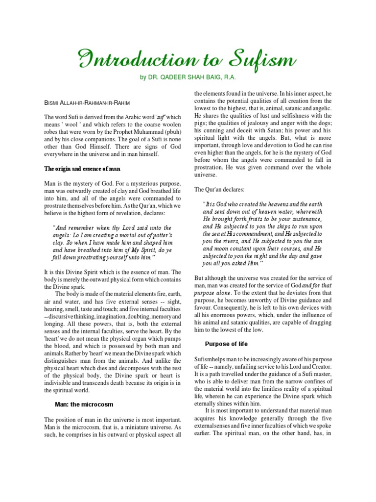 Introduction To Sufism Pdf Sufism Quran