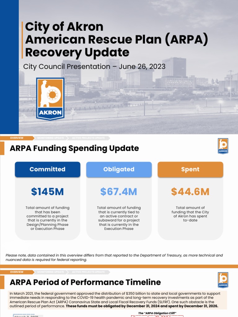 6-26-23 ARPA Update To Akron City Council | PDF | Regulatory Compliance ...