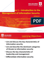 Lecture 1 Introduction To The Management of Information Security