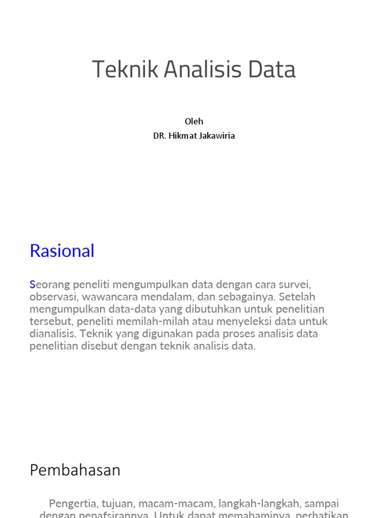 Teknik Analisis Data Pdf