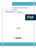 Factores Psicológicos Que Influyen en El Rendimiento Labor