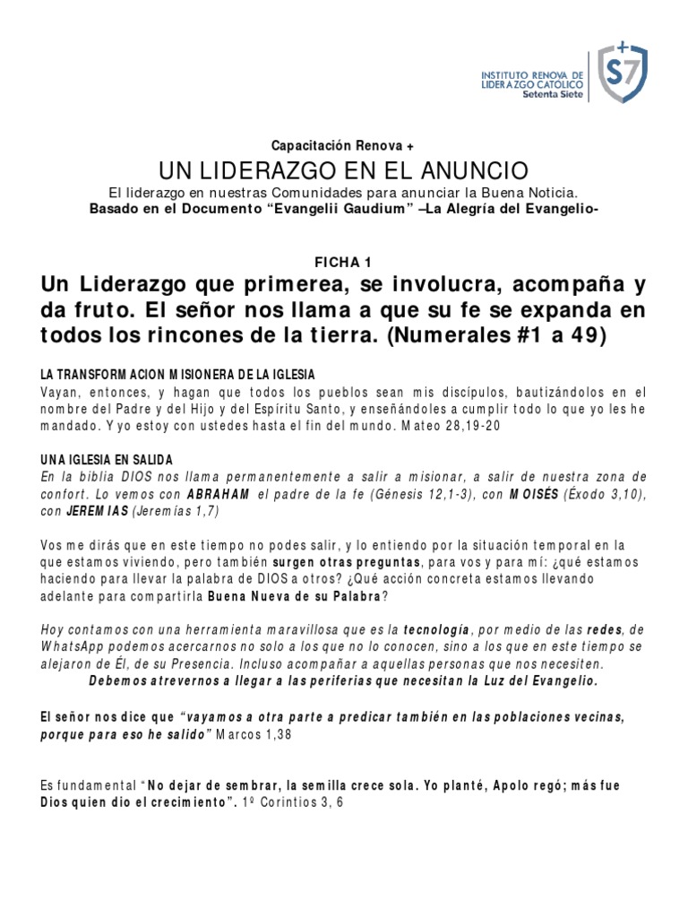 Liderazgo Misionero en la Iglesia | PDF | Amor | Iglesia Católica