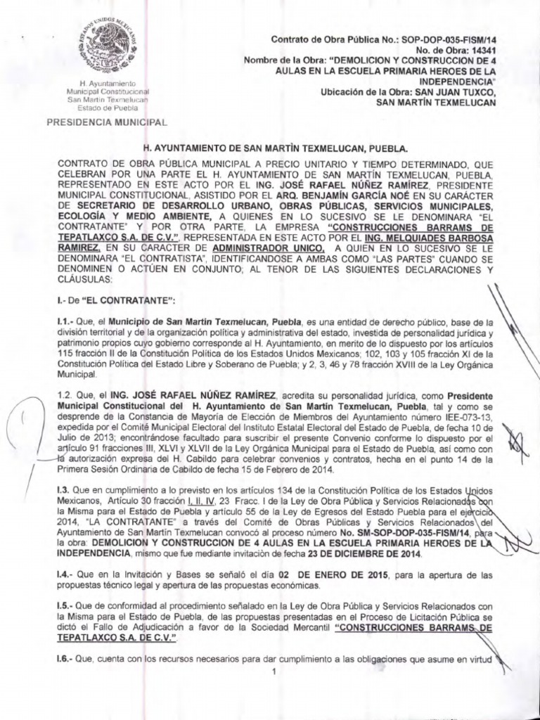 OBRA 14341 Catalogo de Conceptos Aula | PDF