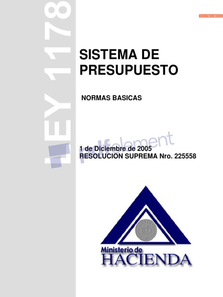 Normas Basicas Del Sistema de Presupuestos | PDF | Presupuesto | Regulación
