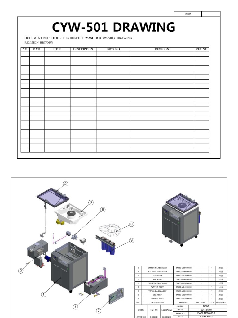 CYW-501 Endoscope Washer Drawing | PDF | Manufactured Goods