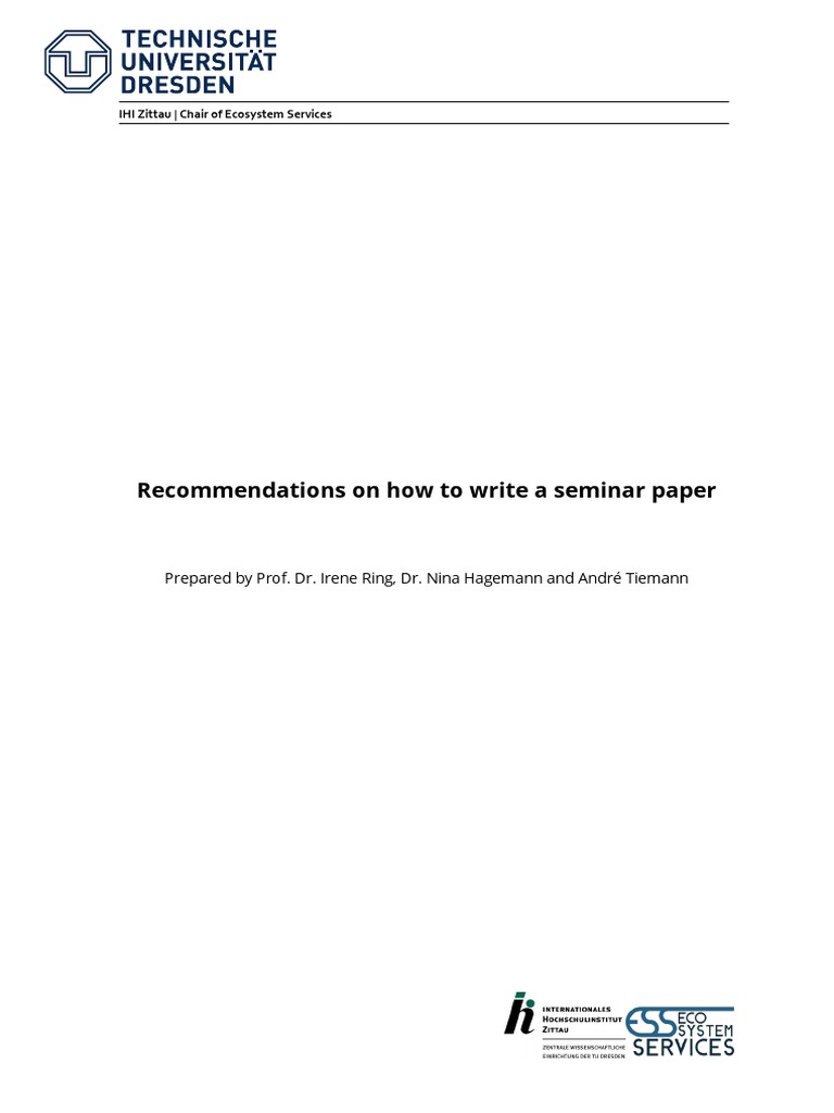Seminar Paper Writing Guide | PDF | Conservation Biology | Academic Journal