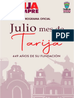 Programa de Actividades Por La Fundación de Tarija - Julio 2023