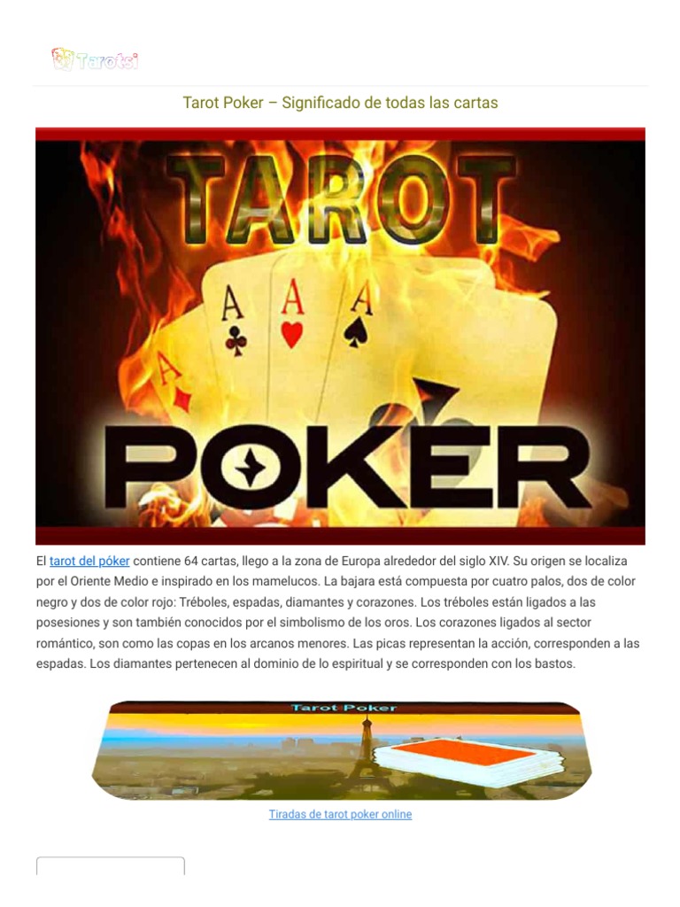 Significado del Tarot Poker: Cartas Clave | PDF | Tarot | Jugando a las ...