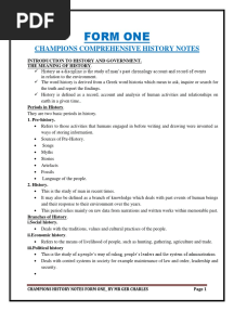 History Form 1 Notes Champions