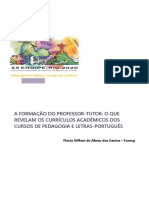 A Formação Do Professor Tutor - o Que Revelam Os Currículos Acadêmicos Dos Cursos de Pedagogia e Letras-Português