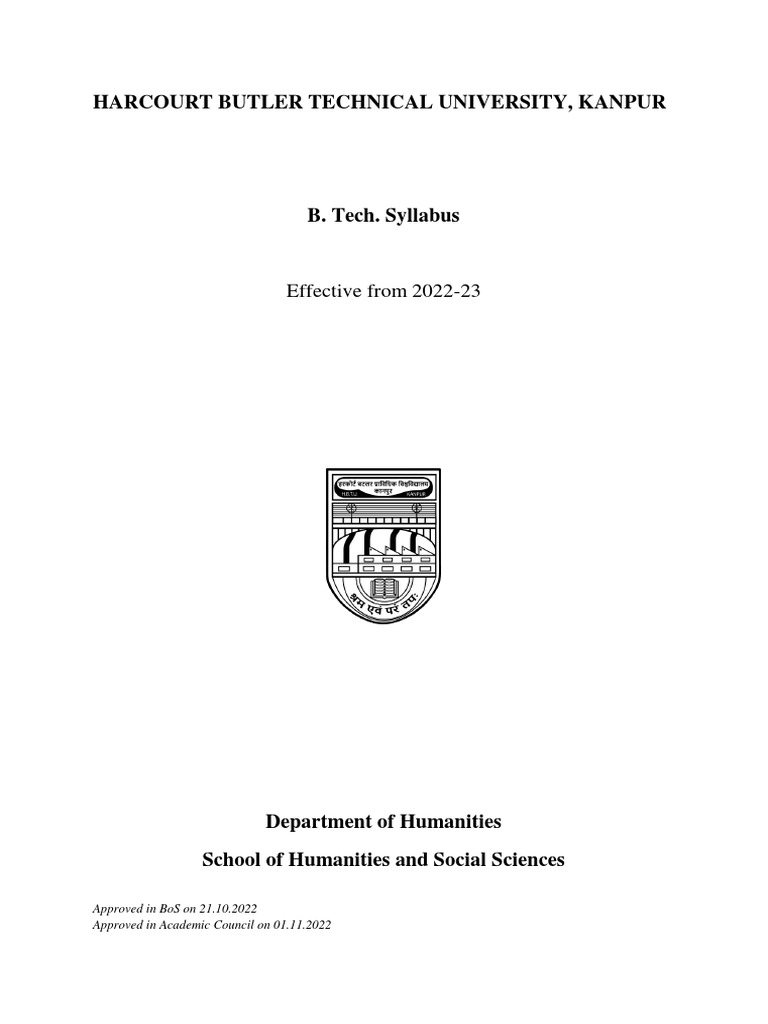 B tech syllabus 2022 23 hss pdf business intelligence human