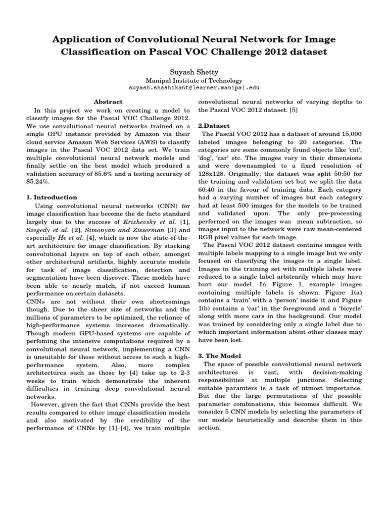Application of CNN For Image Classification On Pascal VOC Challenge ...