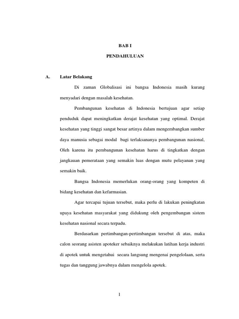 Contoh Daftar Lampiran Laporan Pkl Farmasi Seputar Laporan