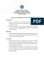 Regras para Atendimento Psicológico