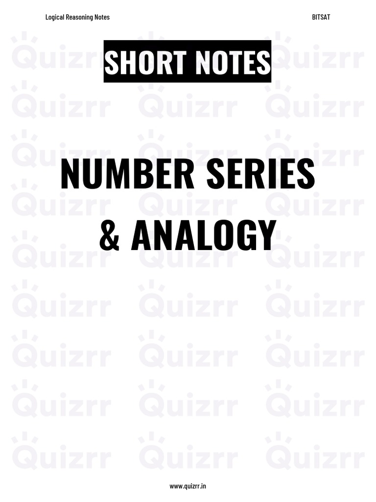 (PDF) Number Series - Logical Reasoning | PDF | Numbers | Arithmetic