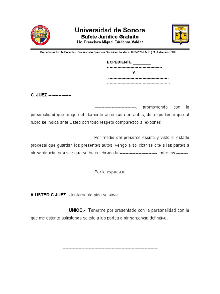 Formato Escrito de Sentencia | Descargar gratis PDF | Sentencia (ley