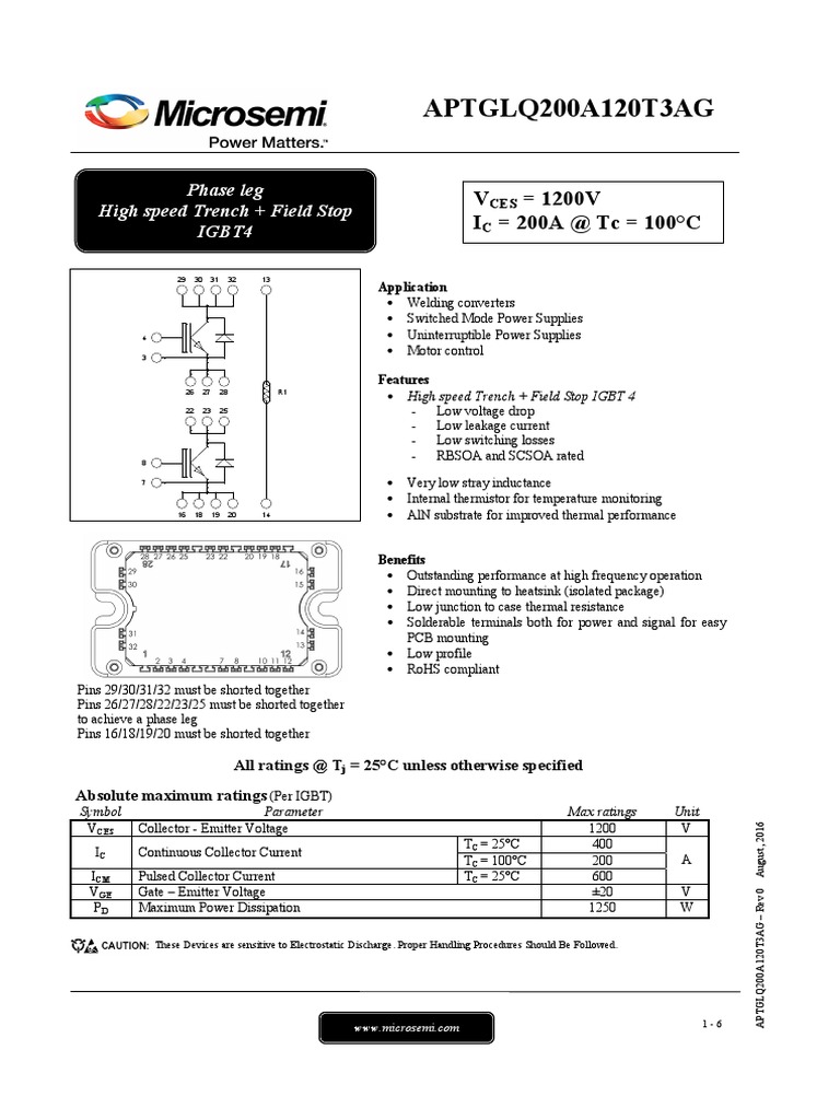 APTGLQ200A120T3AG Rev0 PDF Sales Trade Secret