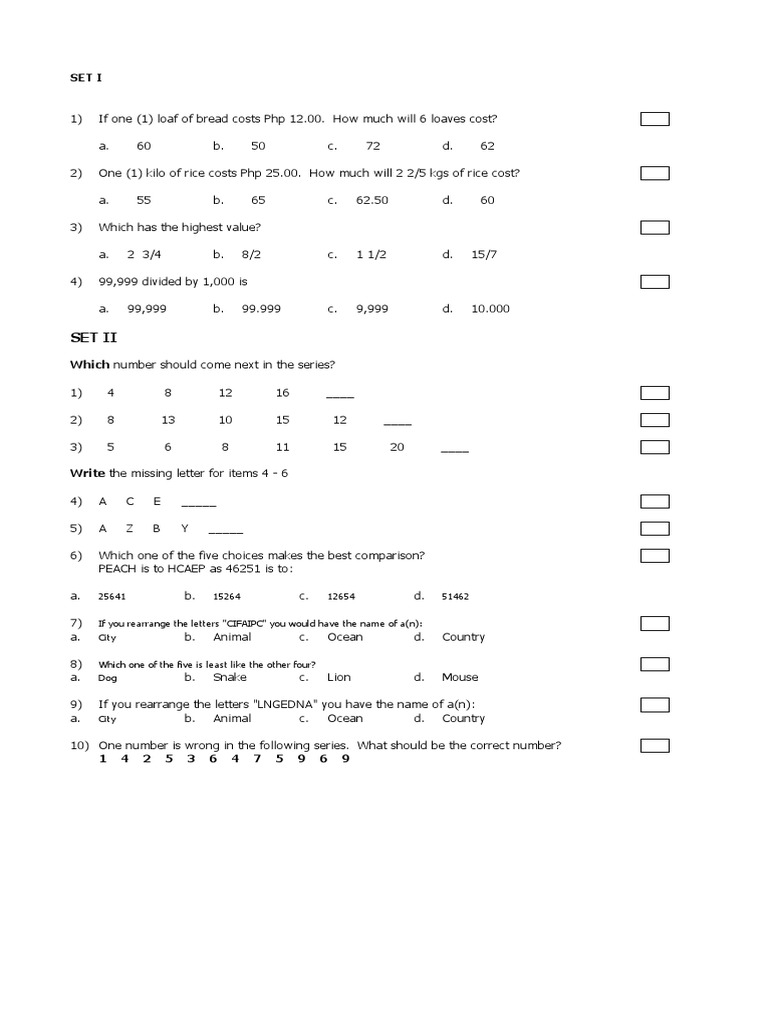 IQ Exam - English | PDF