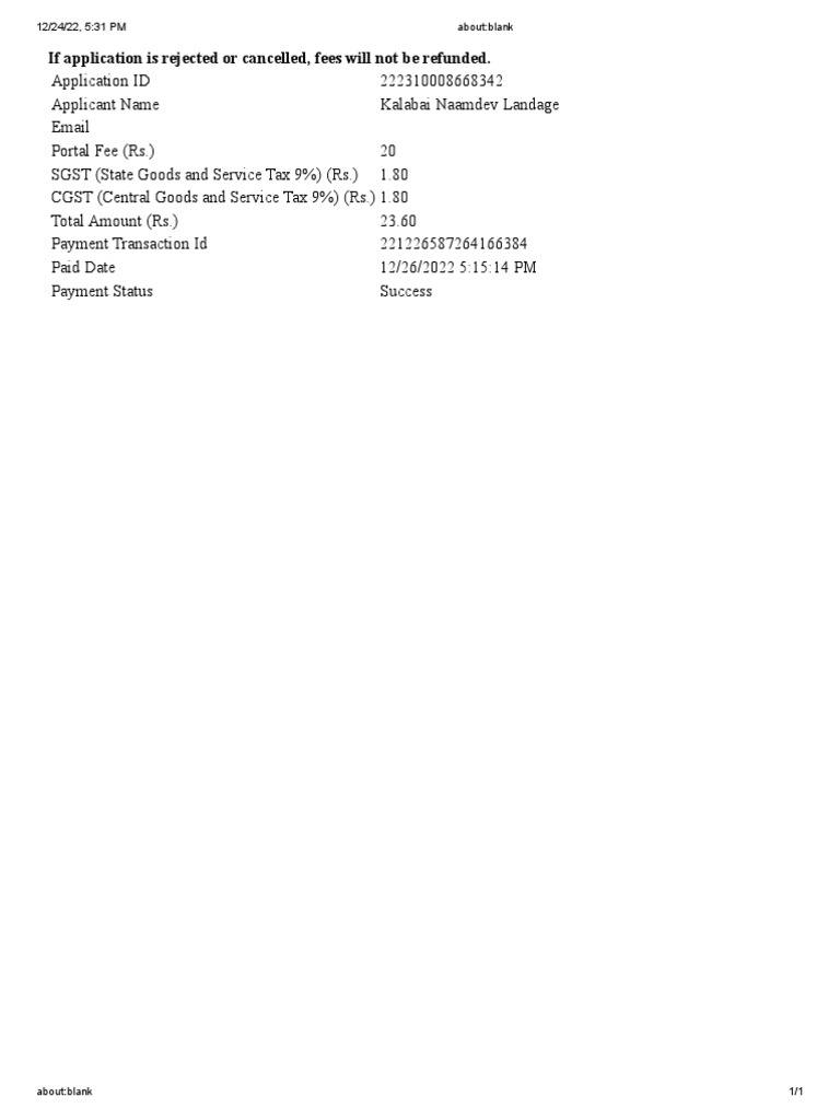 Tractor Form Fee PDF