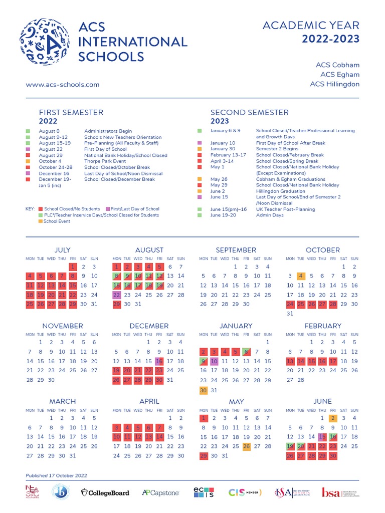 ACSUKCalendar 22 23 PDF Academic Term Schools