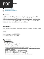 Resume Data Analyst